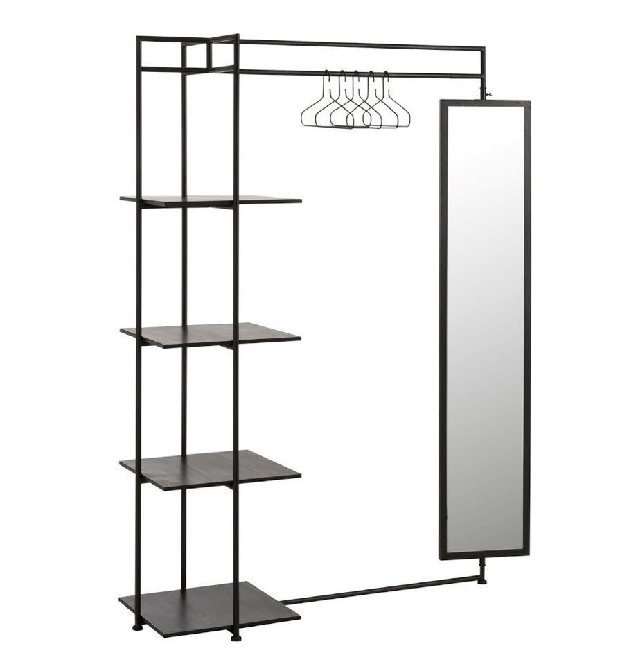 Dressing 4 étagères 1 miroir métal noir Narsh - Photo n°1