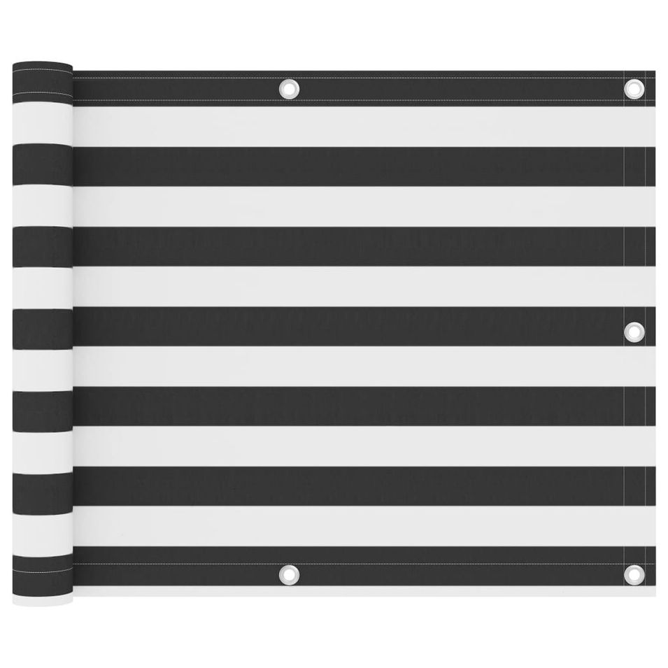 Écran de balcon Anthracite et blanc 75x300 cm Tissu Oxford - Photo n°1