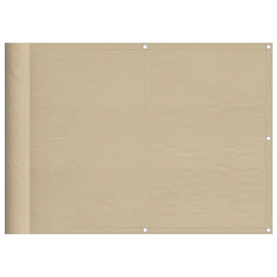 Écran de balcon beige 75x1000 cm 100% polyester oxford - Photo n°1