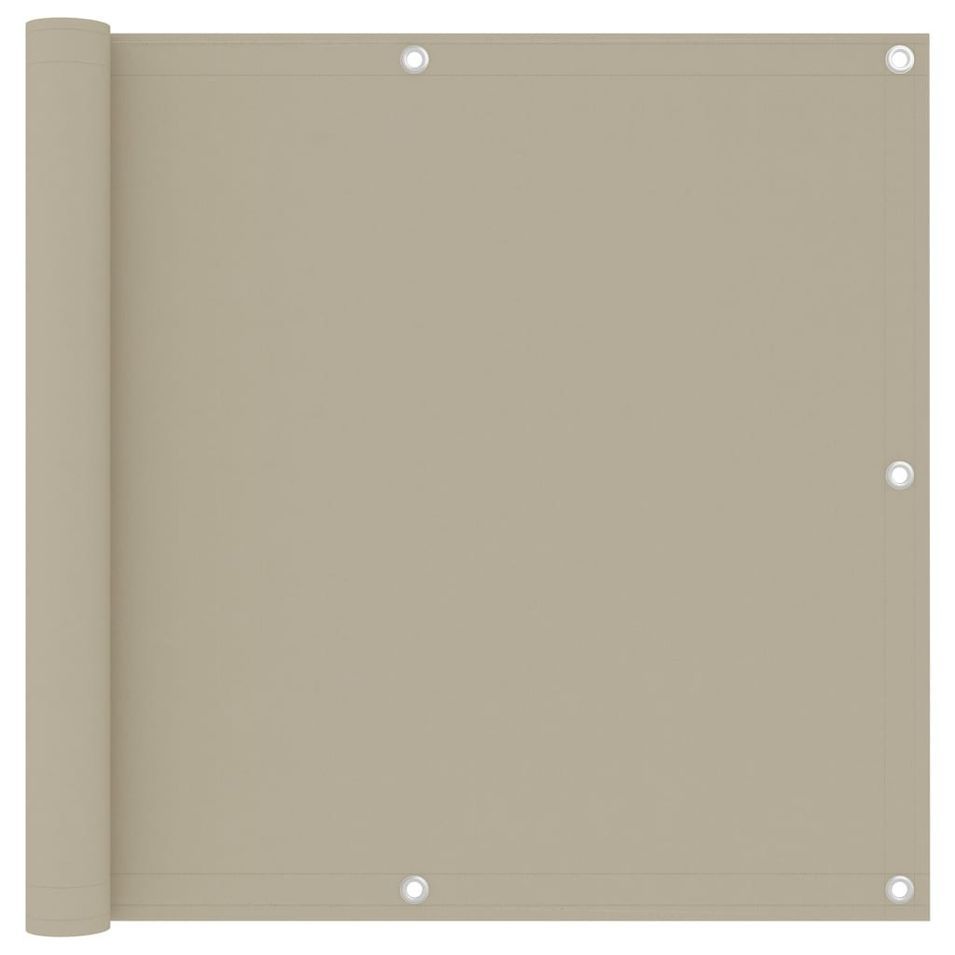 Écran de balcon Beige 90x500 cm Tissu Oxford - Photo n°1