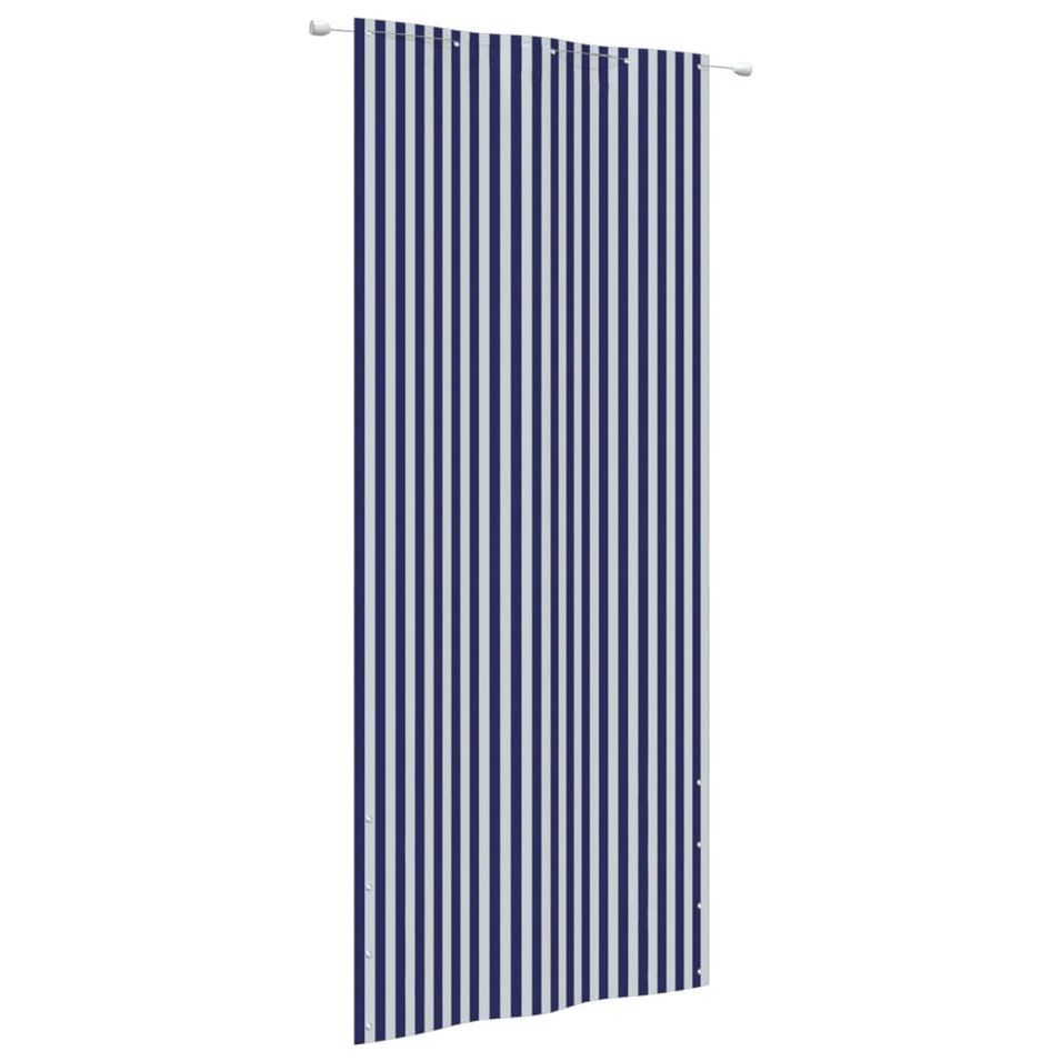 Écran de balcon Bleu et blanc 100x240 cm Tissu Oxford - Photo n°1