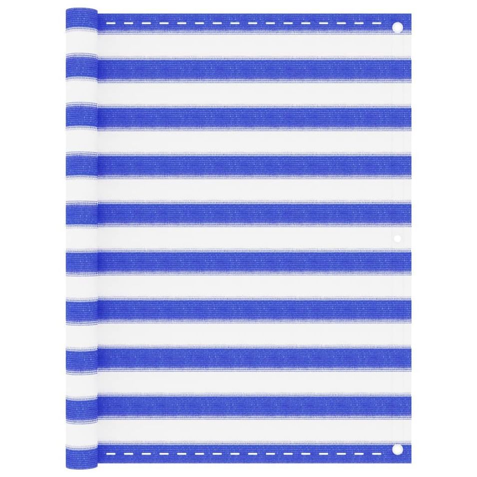 Écran de balcon Bleu et blanc 120x400 cm PEHD - Photo n°1