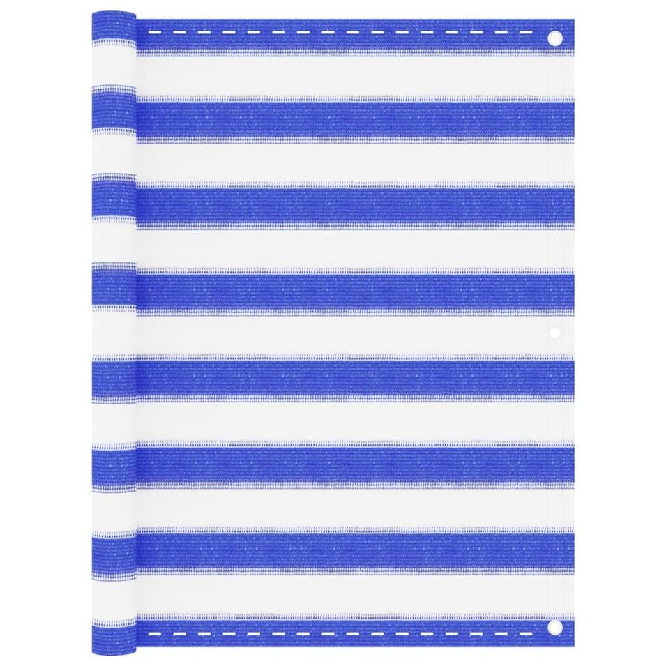 Écran de balcon Bleu et blanc 90x400 cm PEHD - Photo n°1