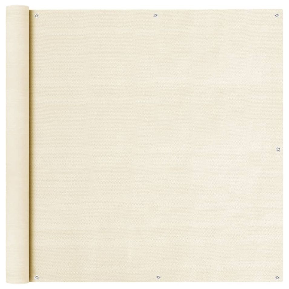 Écran de balcon Crème 120x300 cm PEHD - Photo n°1