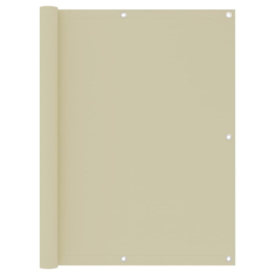 Écran de balcon Crème 120x600 cm Tissu Oxford - Photo n°1