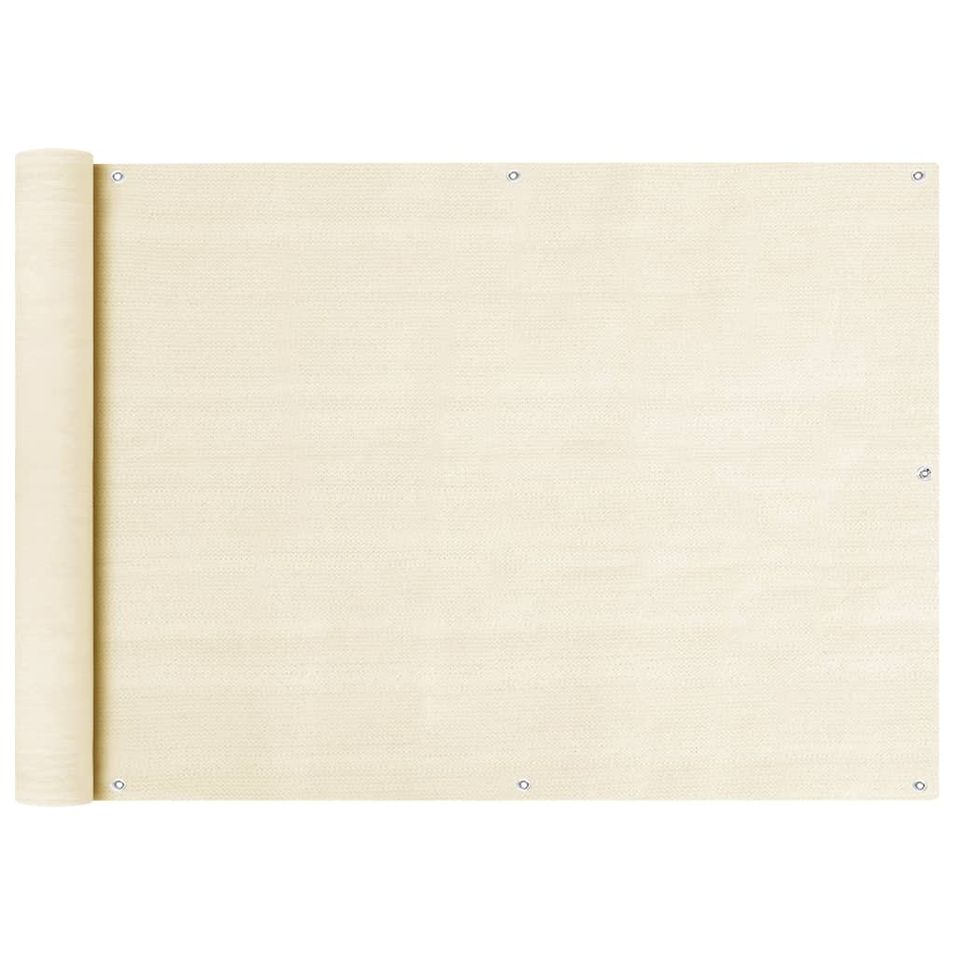 Écran de balcon Crème 75x400 cm PEHD - Photo n°1