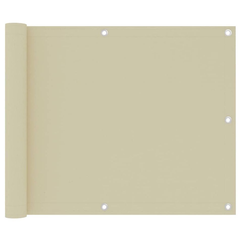 Écran de balcon Crème 75x500 cm Tissu Oxford - Photo n°1