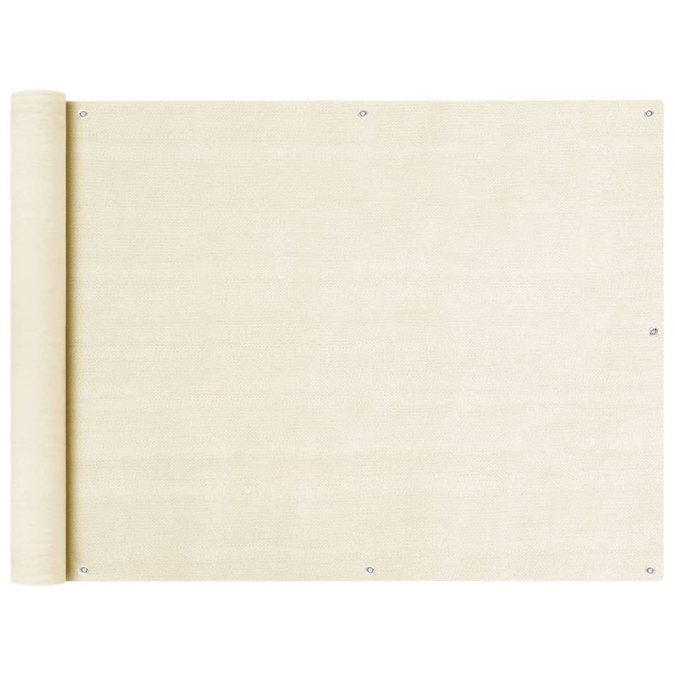 Écran de balcon Crème 90x400 cm PEHD - Photo n°1