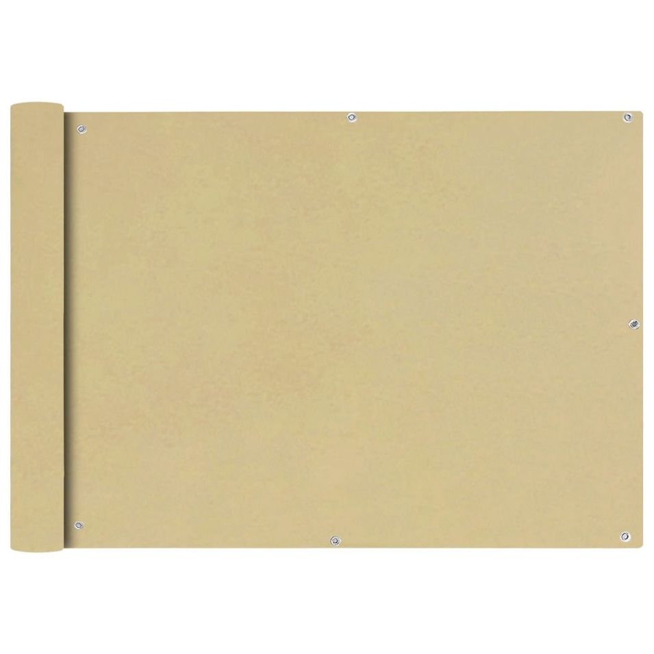 Écran de balcon en tissu Oxford 75x600 cm Beige - Photo n°1