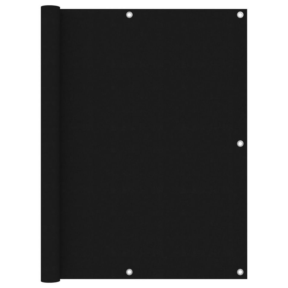 Écran de balcon Noir 120x500 cm Tissu Oxford - Photo n°1