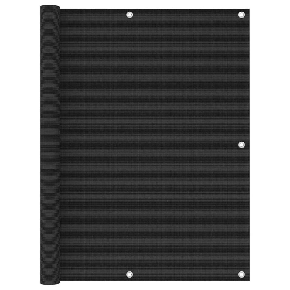 Écran de balcon Noir 120x600 cm PEHD - Photo n°1