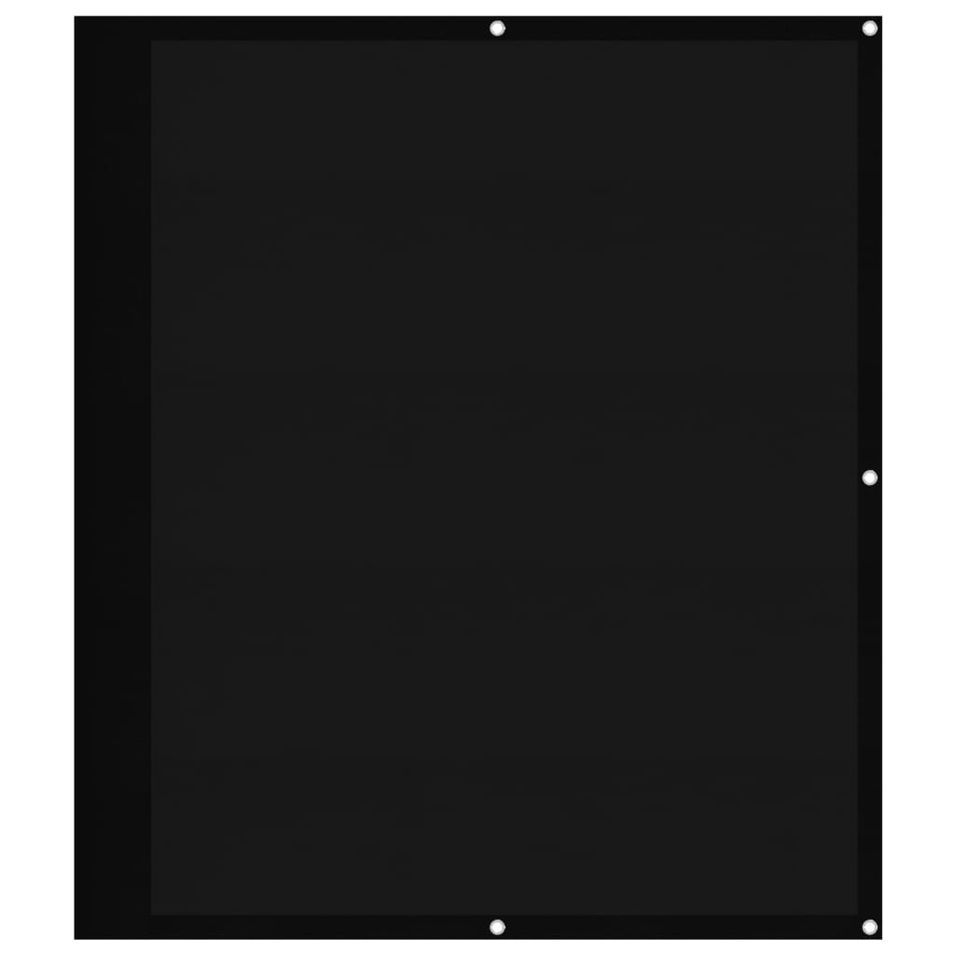 Écran de balcon noir 120x700 cm 100% polyester oxford - Photo n°1