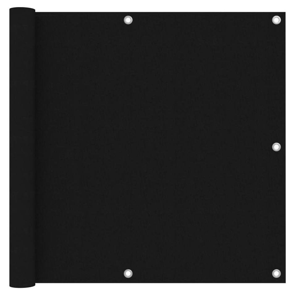 Écran de balcon Noir 90x500 cm Tissu Oxford - Photo n°1