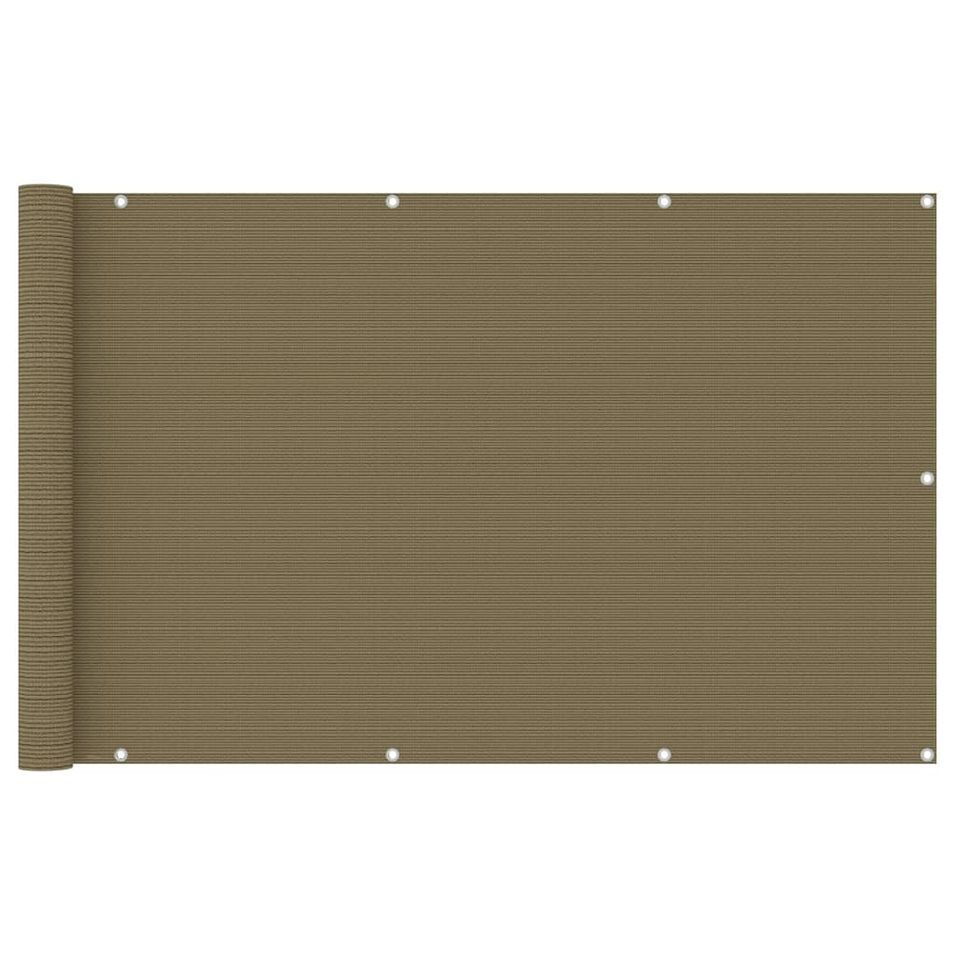 Écran de balcon Taupe 120x400 cm PEHD - Photo n°1