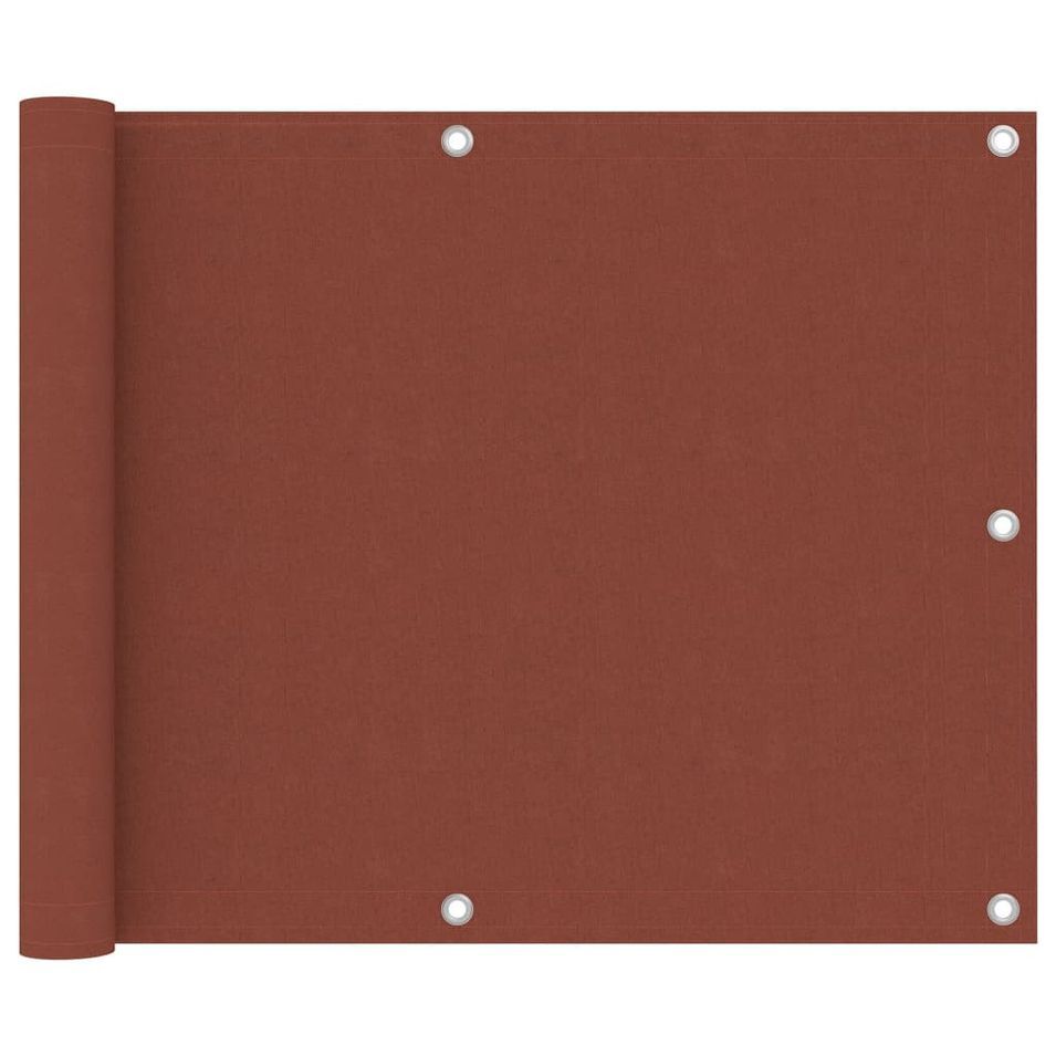 Écran de balcon Terre cuite 75x500 cm Tissu Oxford - Photo n°1