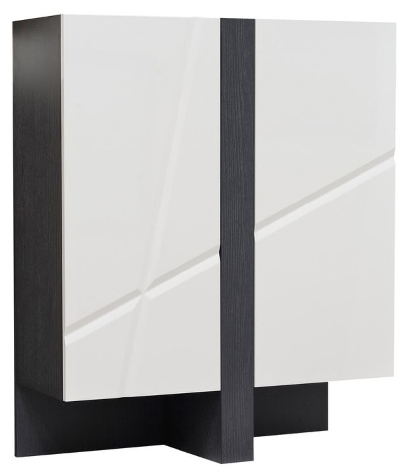 Elément de rangement 2 portes Blanc laqué et Gris Kantz - Photo n°1