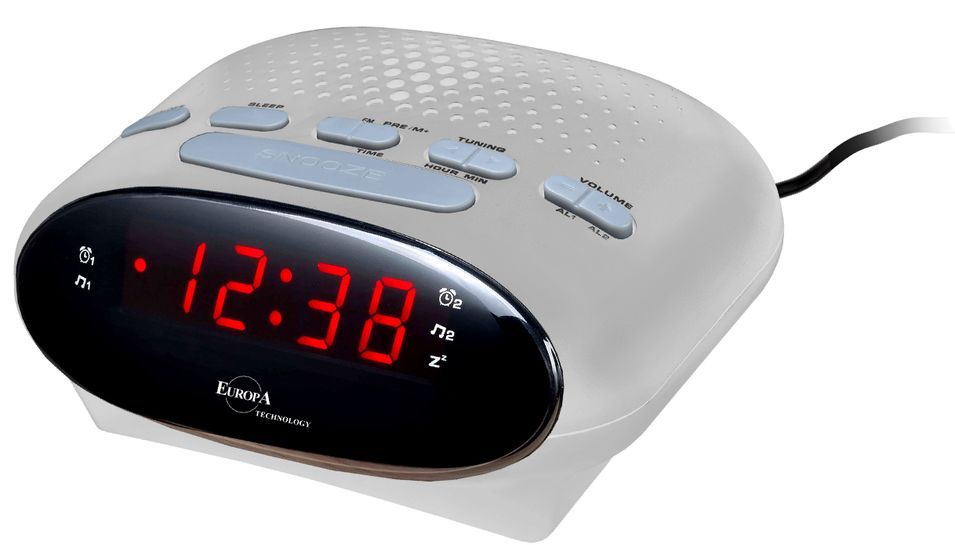 Elite Radiosveglia A Corrente - Argento - Electric Radio Alarm Clock - Silver DV-985_S - Photo n°1