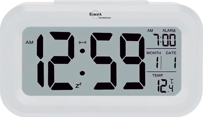 Elite Sveglia Digitale Con Luce Led Automatica (sensore Crepuscolare) - Bianco - Digital Alarm Clock With Automatic Led Light (twilight Sensor) - White DV201_W - Photo n°1