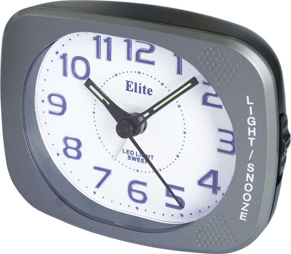 Elite Sveglia Silent Con Luce Led E Snooze - Antracite - Silent Alarm Clock With Led Light And Snooze - Grey ST5520_G - Photo n°1