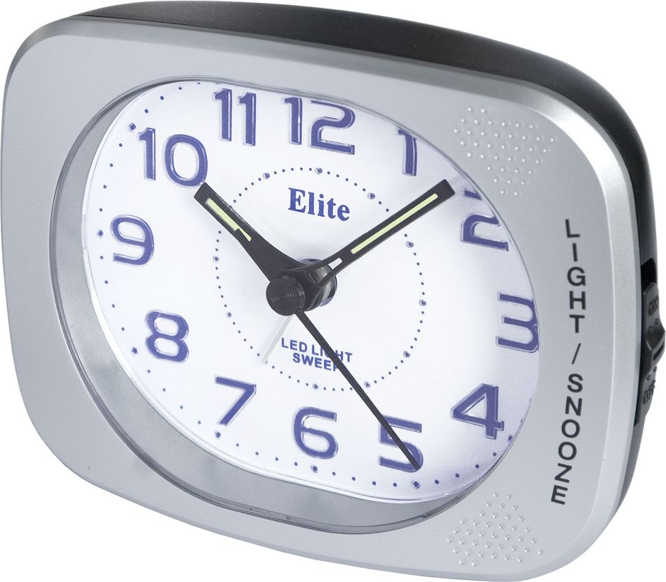 Elite Sveglia Silent Con Luce Led E Snooze - Argento - Silent Alarm Clock With Led Light And Snooze - Silver ST5520_S - Photo n°1