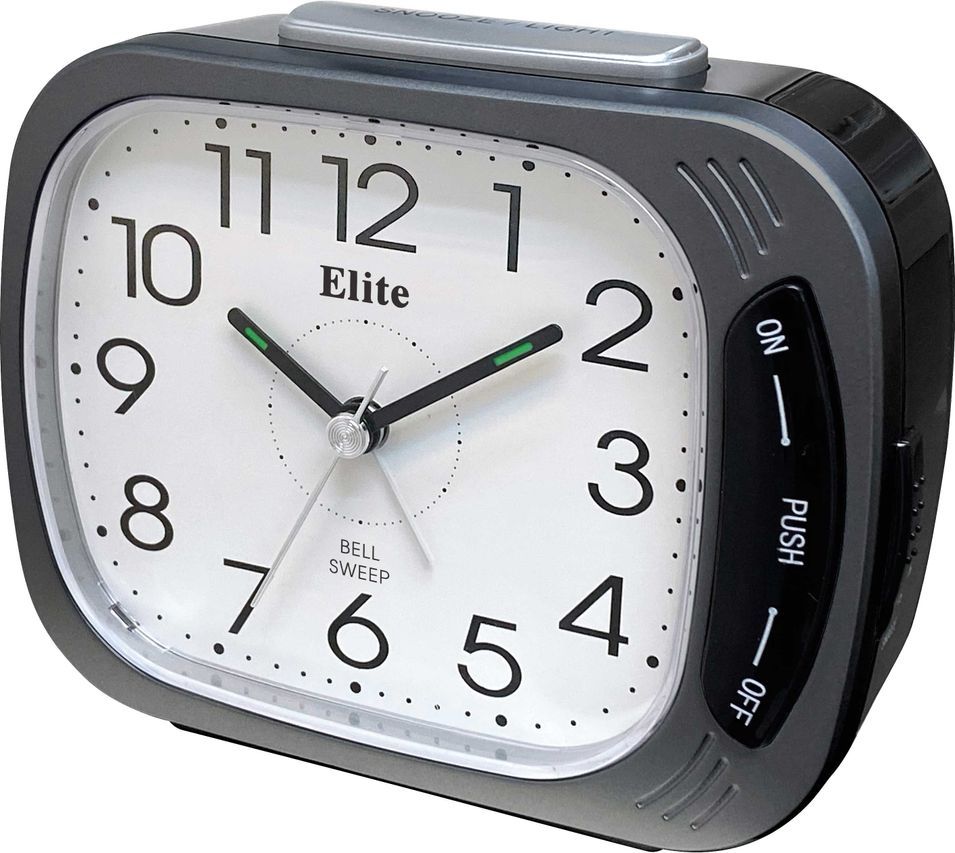 Elite Sveglia Silent. Suoneria Su Campanello. Luce. Snooze - Antracite - Silent Alarm Clock. Bell Ring. Light. Snooze - Grey ST5650_G - Photo n°1