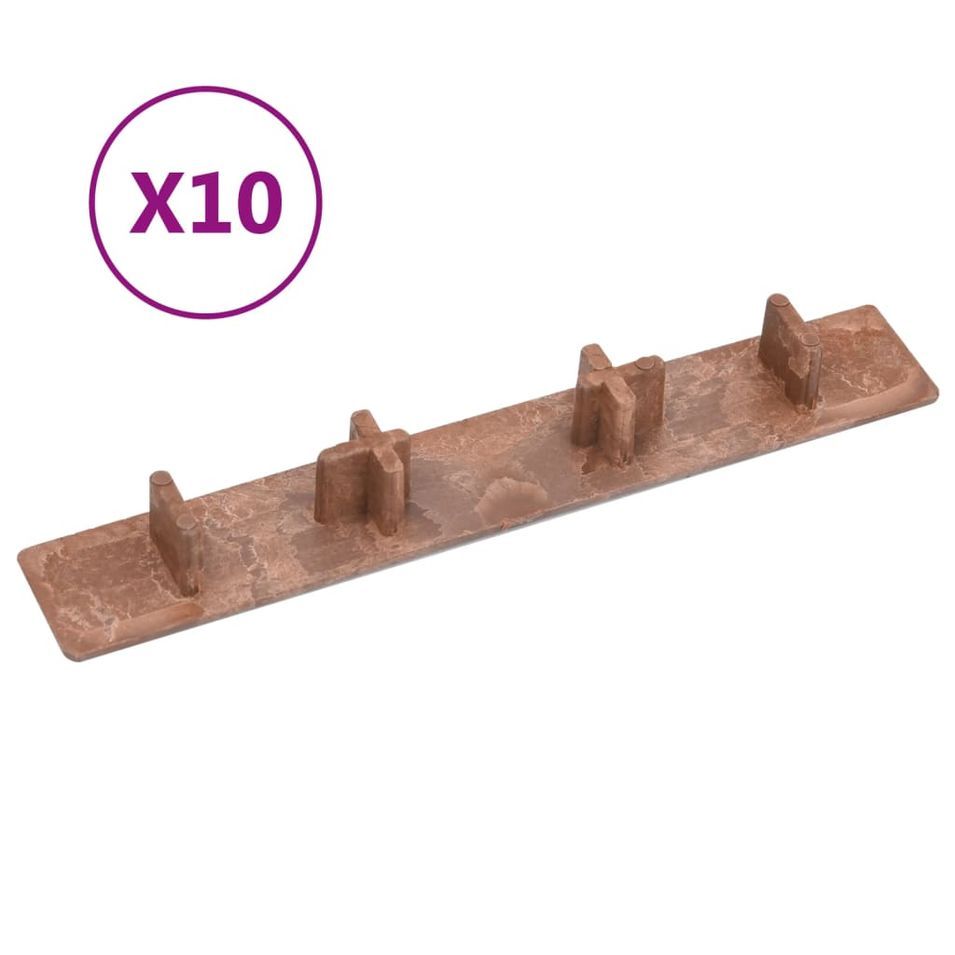 Embouts de terrasse 10 pcs Marron Plastique - Photo n°1