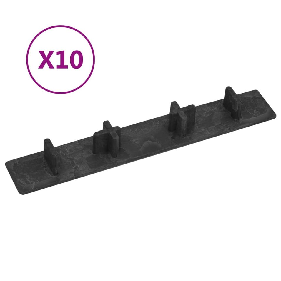 Embouts de terrasse 10 pcs Noir Plastique - Photo n°1