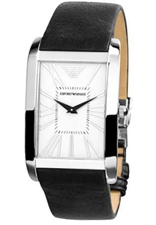 Emporio Armani Classic, Gent, S/s Case, White Dial, Black Leather Strap, Wr 3atm 31mm AR2030 - Photo n°1