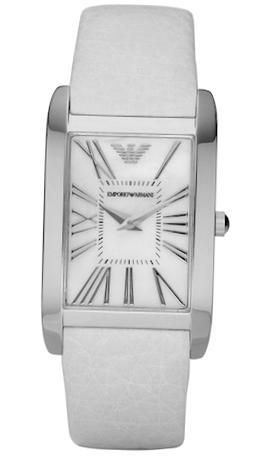 Emporio Armani Super Slim Lady, S/s Case, White Dial, White Leather Strap 26mm AR2046 - Photo n°1