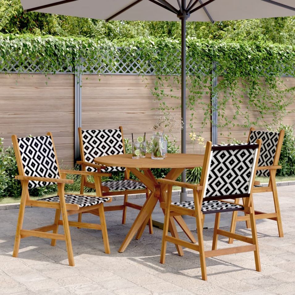 Ensemble à manger de jardin 5 pcs Bois d'acacia solide - Photo n°1