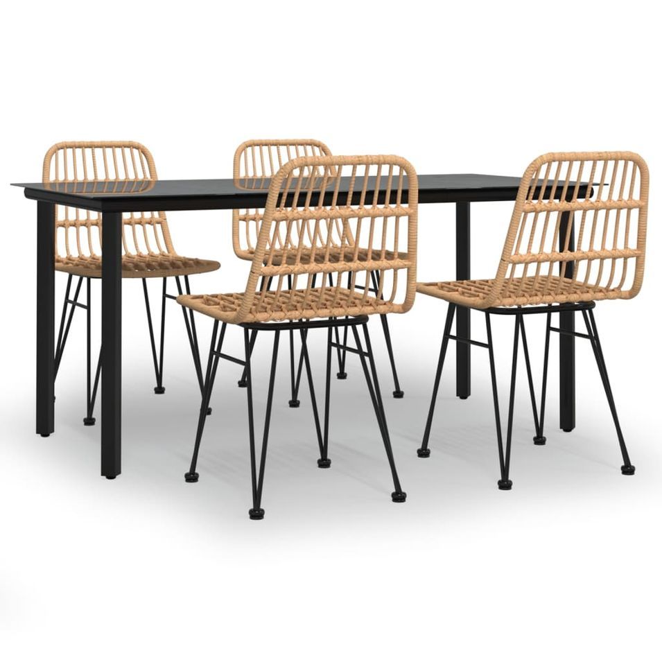 Ensemble à manger de jardin 5pcs Résine tressée - Photo n°1