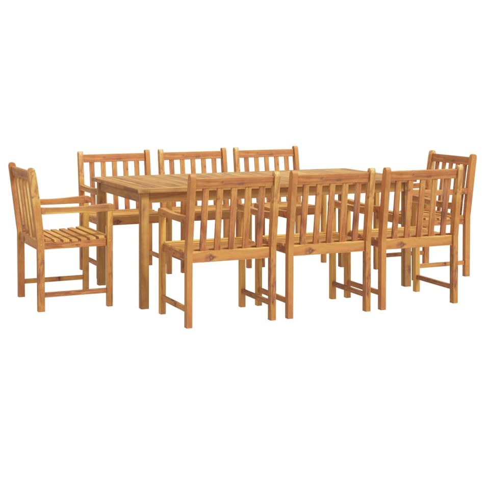 Ensemble à manger de jardin 9 pcs bois d'acacia solide - Photo n°1