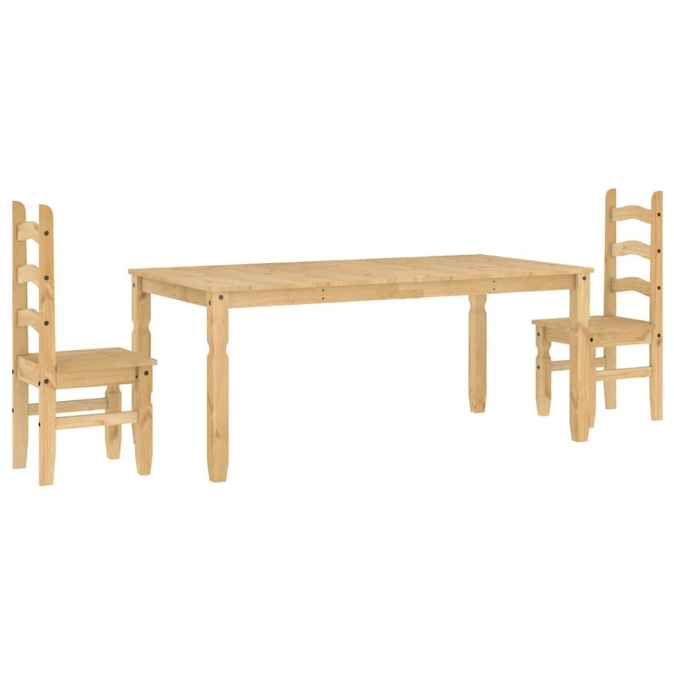 Ensemble à manger Panama 3 pcs bois de pin massif - Photo n°1