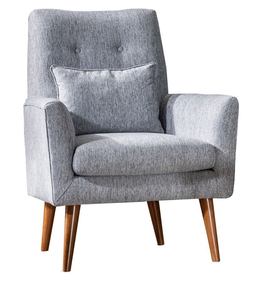 Ensemble Canapé 3 places convertible et 1 fauteuil tissu gris Touka - Photo n°3