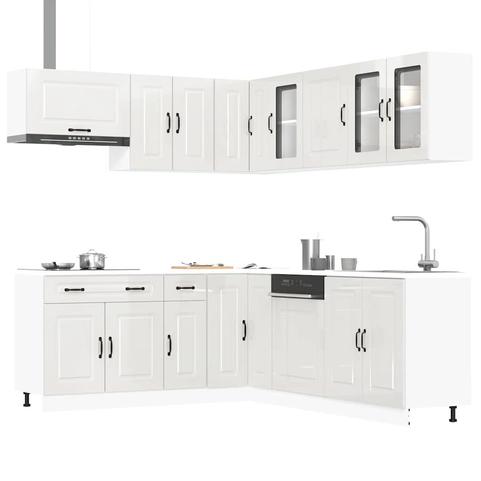 Ensemble d'armoires de cuisine 11 pcs Kalmar bois d'ingénierie - Photo n°1