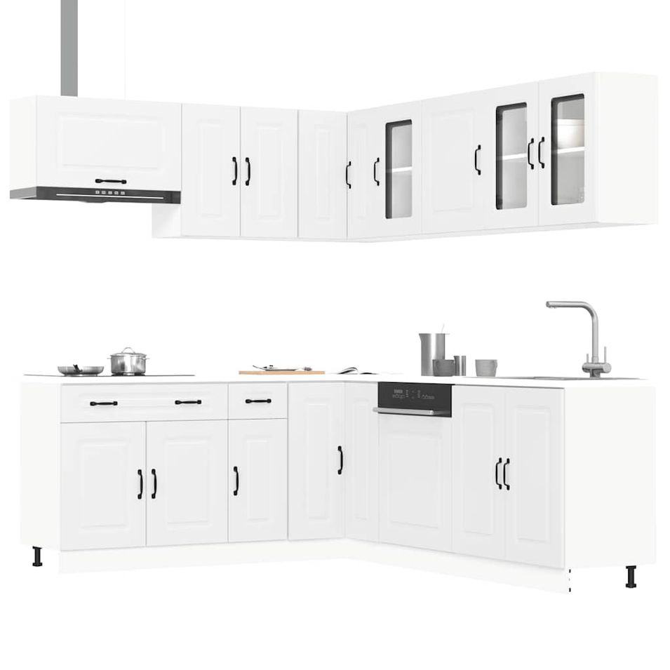 Ensemble d'armoires de cuisine 11 pcs Kalmar bois d'ingénierie - Photo n°1