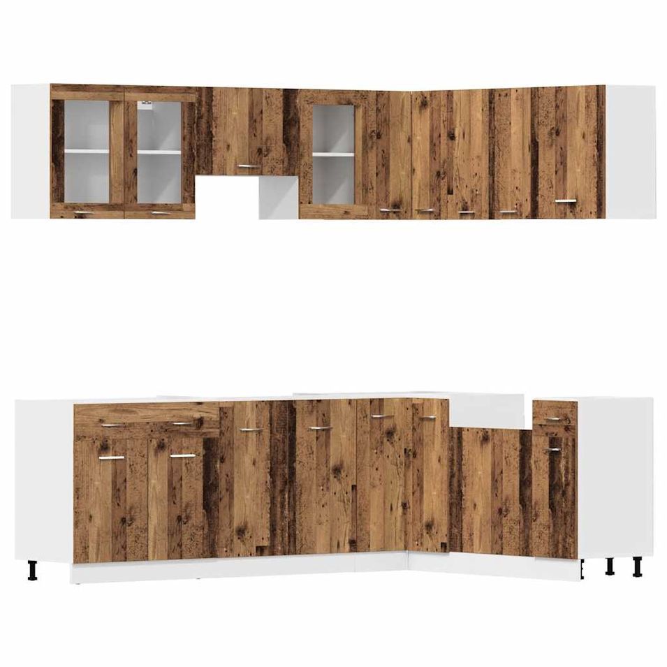 Ensemble d'armoires de cuisine 11 pièces - Vieux Bois - Photo n°1