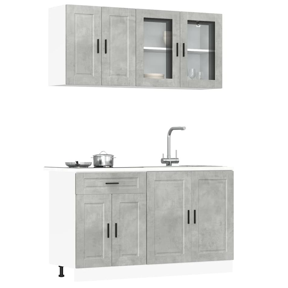 Ensemble d'armoires de cuisine 4 pcs Kalmar bois d'ingénierie - Photo n°1