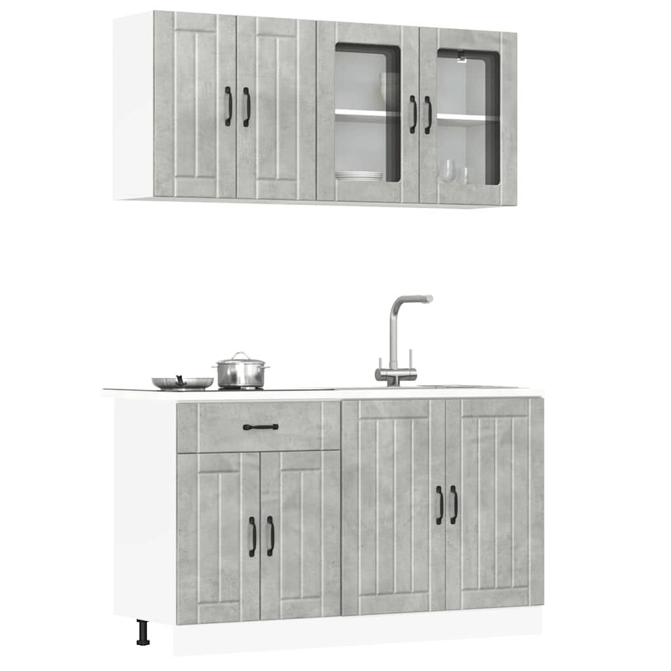 Ensemble d'armoires de cuisine 4 pcs Kalmar bois d'ingénierie - Photo n°1