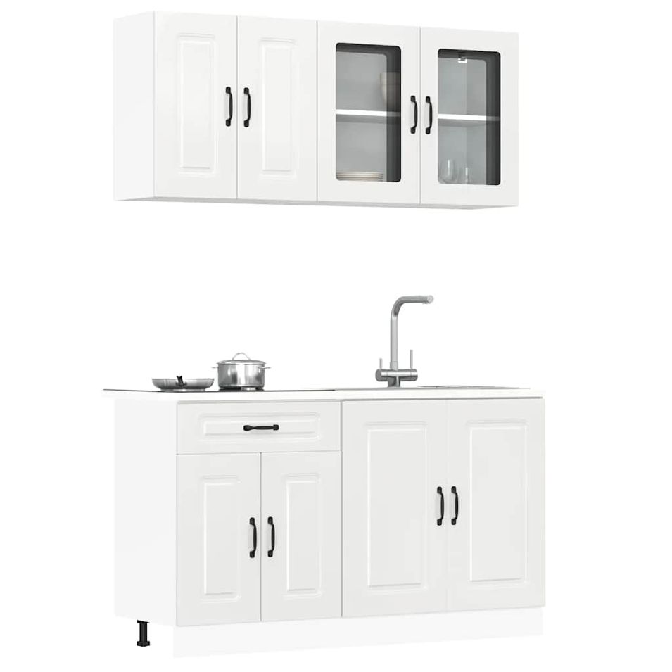 Ensemble d'armoires de cuisine 4 pcs Kalmar bois d'ingénierie - Photo n°1