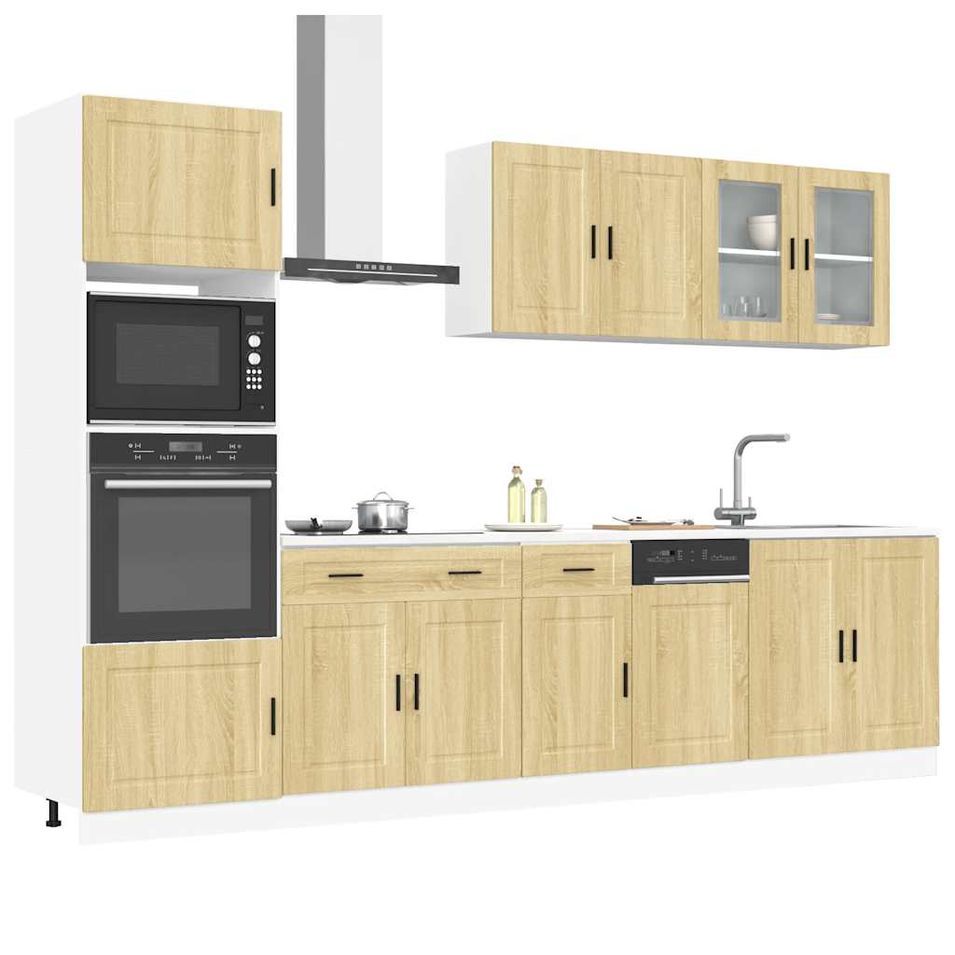 Ensemble d'armoires de cuisine 7 pcs Kalmar bois d'ingénierie - Photo n°1