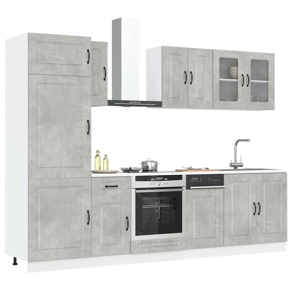 Ensemble d'armoires de cuisine 8 pcs Kalmar bois d'ingénierie - Photo n°1