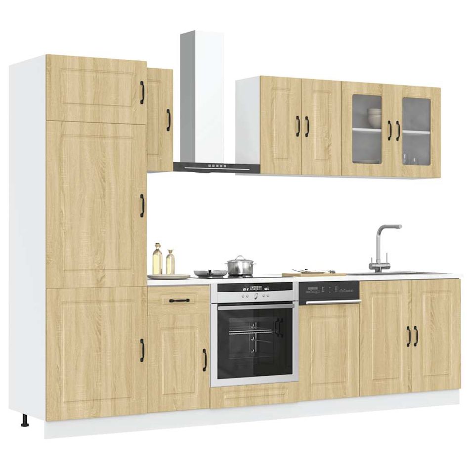Ensemble d'armoires de cuisine 8 pcs Kalmar bois d'ingénierie - Photo n°1