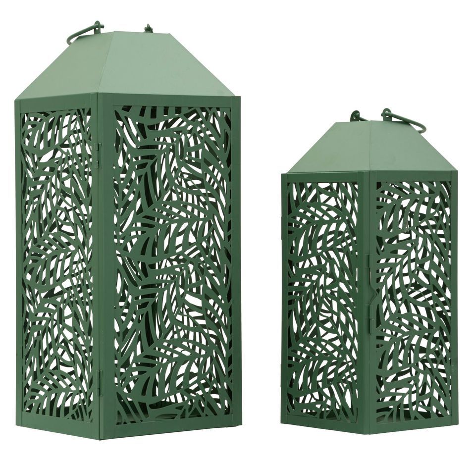 Ensemble de 2 lanternes à sculpter - 17,8 x 17,8 x 44 cm - 13,8 x 13,8 x 34 cm - Photo n°1