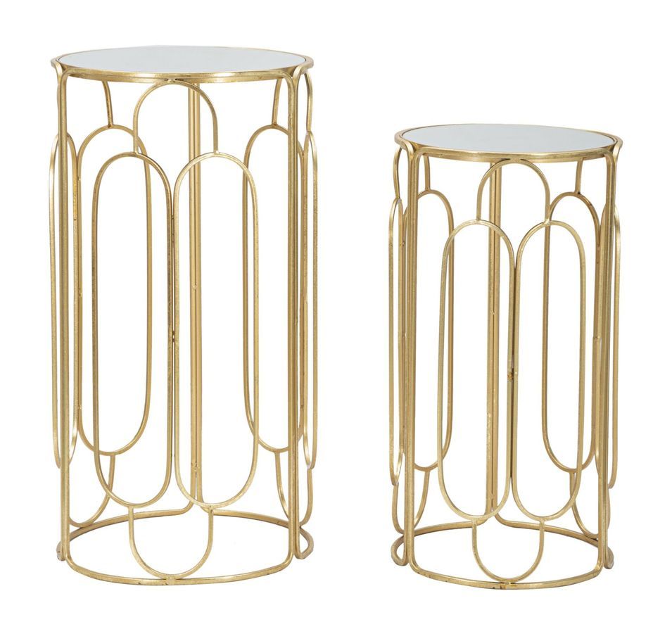 Ensemble de 2 supports pour plantes artistiques ronds ø 36,5 x 70 cm - 31 x 60 cm - Photo n°1