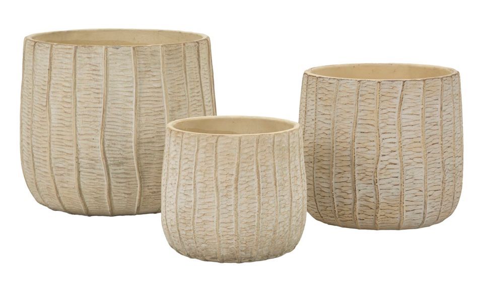 Ensemble de 3 pièces cachepot flake, dimensions : 30,5 x 27 cm, 25 x 22,2 cm et 19,5 x 18 cm - Photo n°1