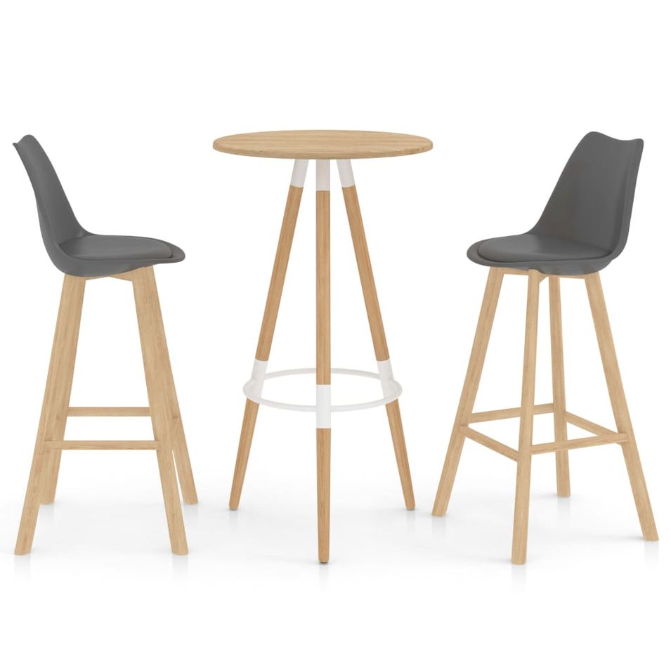 Ensemble de bar 3 pcs Gris 5 - Photo n°1