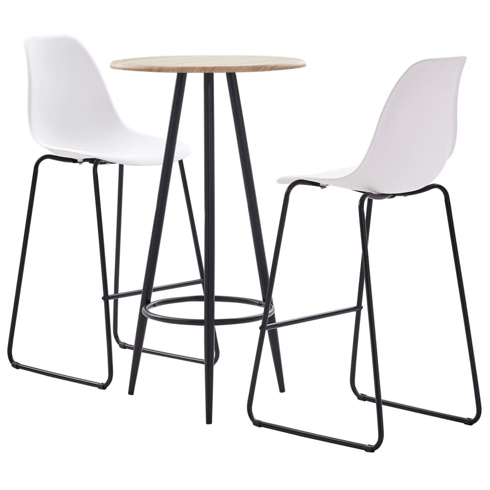 Ensemble de bar 3 pcs Plastique Blanc 2 - Photo n°1