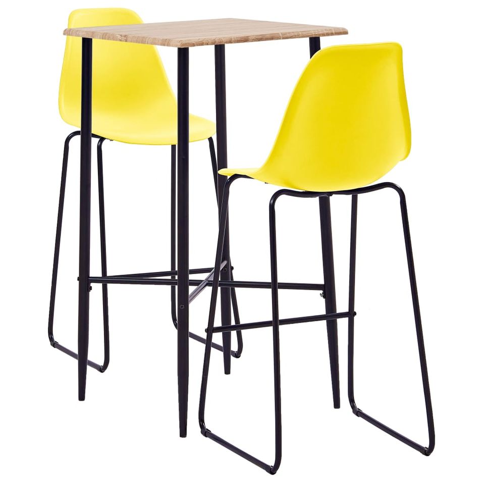 Ensemble de bar 3 pcs Plastique Jaune 6 - Photo n°1