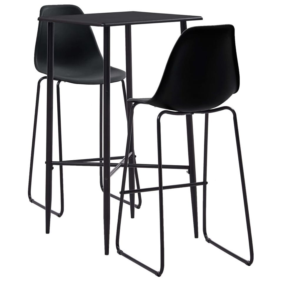 Ensemble de bar 3 pcs Plastique Noir 4 - Photo n°1